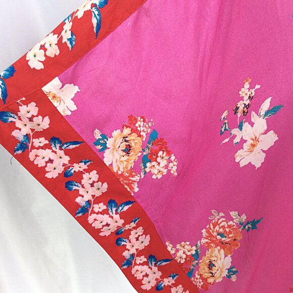 Mahila Kimono Cardigan OS Floral Pink Red Open Front Flowy Modal - Picture 7 of 10